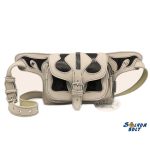 Hasi-tasi bőr övtáska, Swarovski kristállyal, fekete berakással