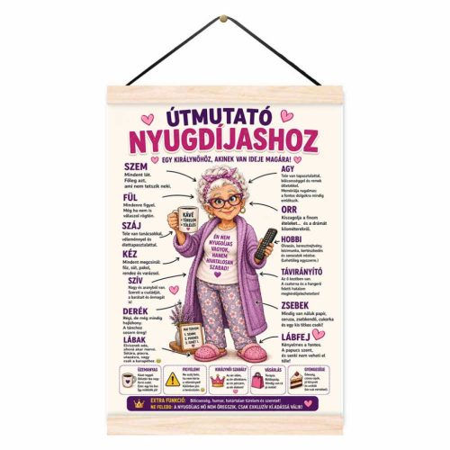 Vicces oklevél, Útmutató nyugdíjashoz, nő