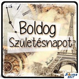   Születésnapi hűtőmágnes, Boldog születésnapot, Párizs