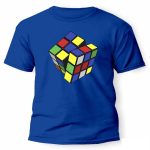 Vicces póló több színben, Színes kocka, Rubik kocka