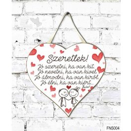   Szív tábla, falra, szívek, Jó szeretni, ha van kit, szerelmes ajándék