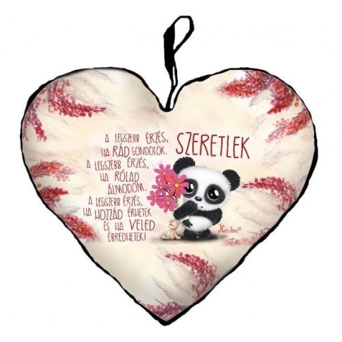 Szív alakú párna, A legszebb érzés, panda maci