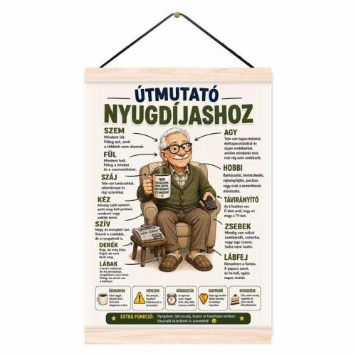 Vicces oklevél, Útmutató nyugdíjashoz, férfi