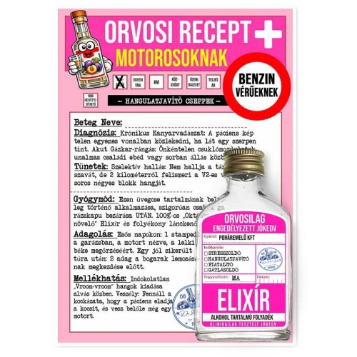 Vicces orvosi recept laposüveggel, Motorosoknak