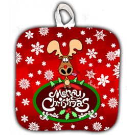 Konyhai edényfogó karácsonyi rénszarvas mintával